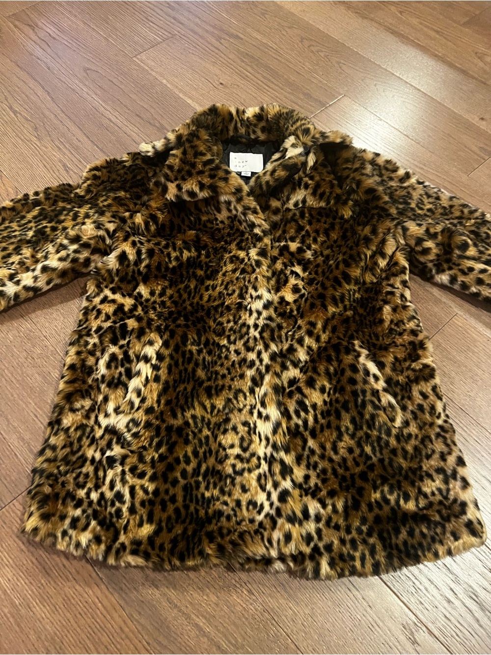 a new day Leopard-Print Faux Fur Peacoat - Brown/Black